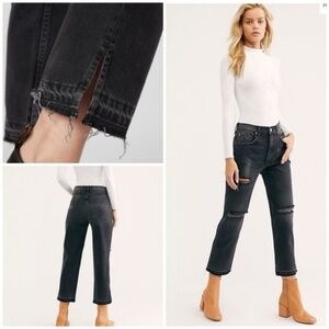 Free People Lita Cropped Ankle black jeans